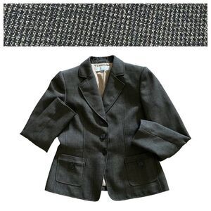 TAHARI ASL Blazer Jacket 6 Petite Brown Black Office Work